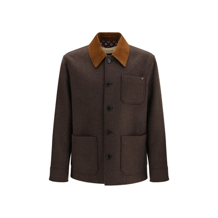 Valentino Garavani Brown Wool Full-Length Jacket