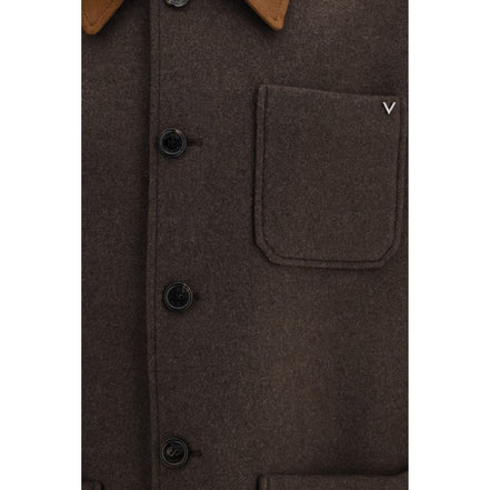 Valentino Garavani Brown Wool Full-Length Jacket