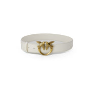 PINKO Cream Leather Regular Belt
