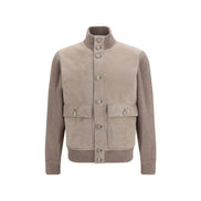 Brunello Cucinelli Beige Calf Leather Full-Length Jacket
