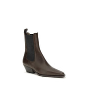 Brunello Cucinelli Brown Calf Leather Ankle Boots