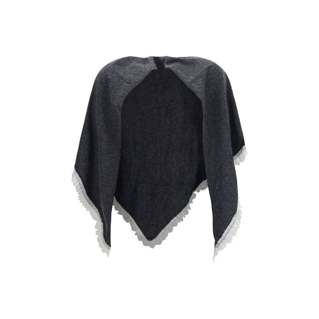 Ganni Gray Wool Scarf