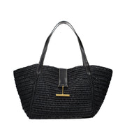 Tom Ford Black Raffia Shoulder Bag