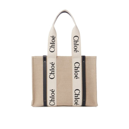 Chloé Beige Linen Tote Bag