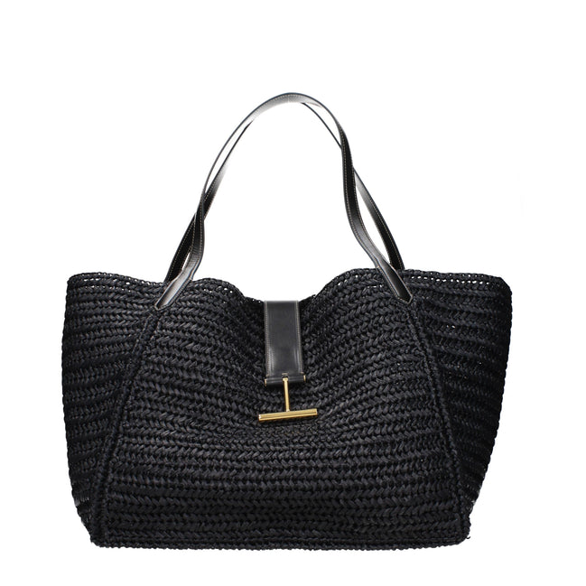 Tom Ford Black Raffia Shoulder Bag