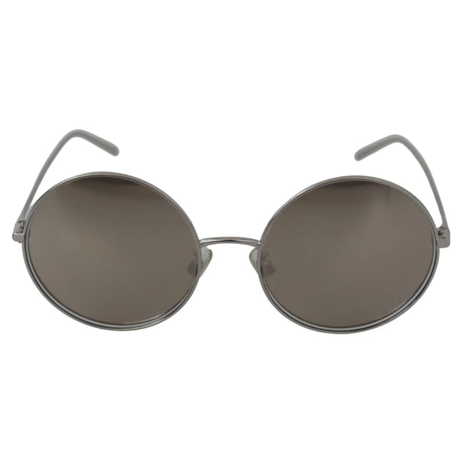 Round metal frame sunglasses with dark tinted lenses, modern luxury eyewear