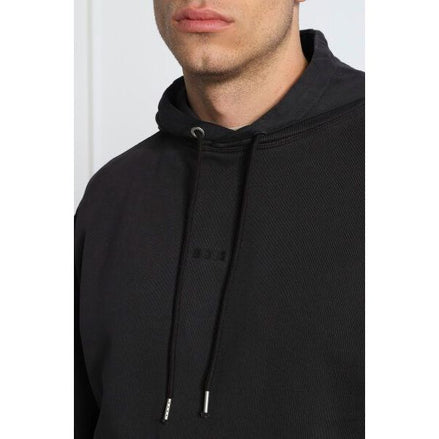 Felpa con cappuccio Hugo Boss in cotone blu scuro con dettagli logo