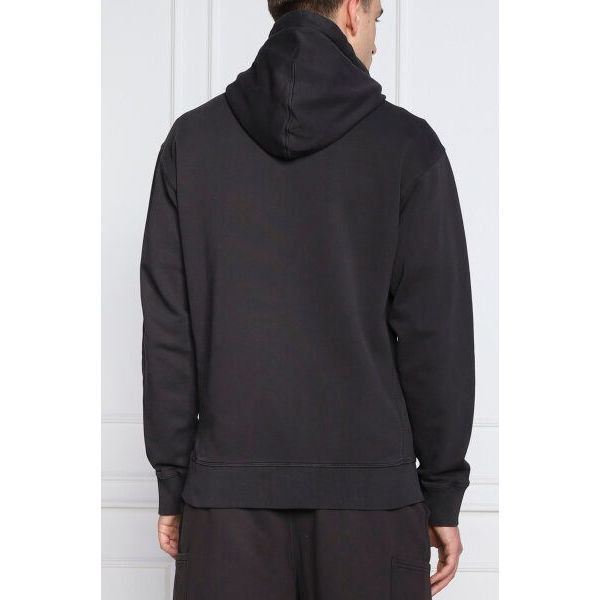 Sweat-shirt à capuche en coton bleu foncé avec logo Hugo Boss