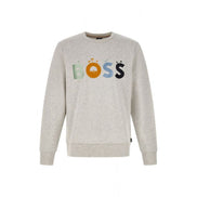 Felpa Hugo Boss in cotone grigio con dettagli logo