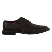 Scarpe Oxford formalia Dolce & Gabbana brogue con punta ad ala in pelle nera
