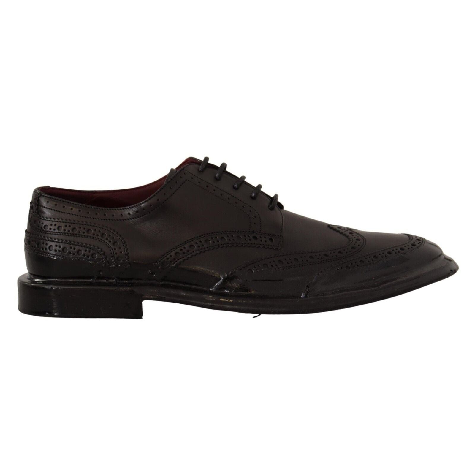 Scarpe Oxford formalia Dolce & Gabbana brogue con punta ad ala in pelle nera