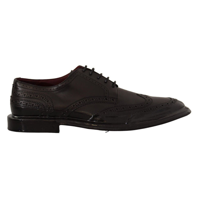 Scarpe Oxford formalia Dolce & Gabbana brogue con punta ad ala in pelle nera