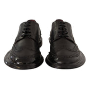 Scarpe Oxford formalia Dolce & Gabbana brogue con punta ad ala in pelle nera