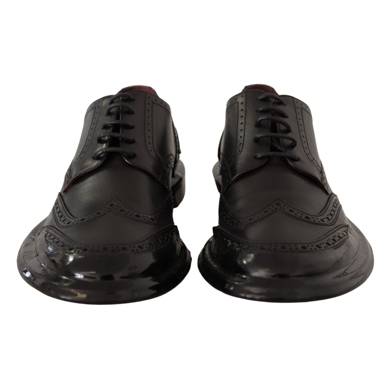 Scarpe Oxford formalia Dolce & Gabbana brogue con punta ad ala in pelle nera