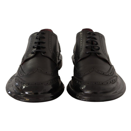 Scarpe Oxford formalia Dolce & Gabbana brogue con punta ad ala in pelle nera