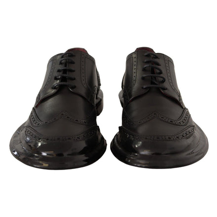 Scarpe Oxford formalia Dolce & Gabbana brogue con punta ad ala in pelle nera