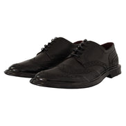 Scarpe Oxford formalia Dolce & Gabbana brogue con punta ad ala in pelle nera