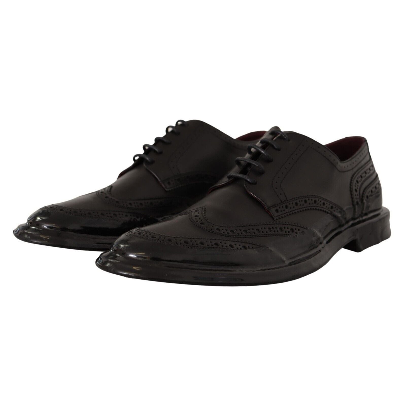Scarpe Oxford formalia Dolce & Gabbana brogue con punta ad ala in pelle nera