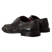 Scarpe Oxford formalia Dolce & Gabbana brogue con punta ad ala in pelle nera
