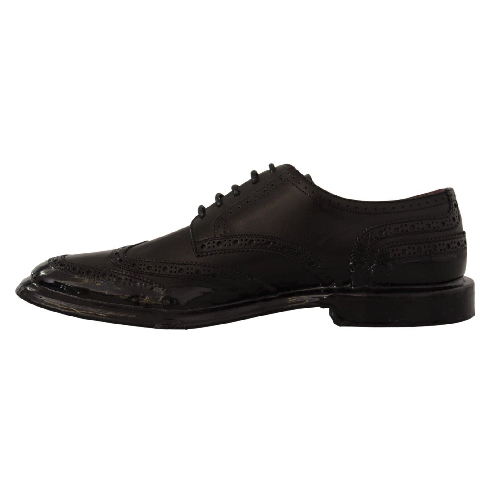 Scarpe Oxford formalia Dolce & Gabbana brogue con punta ad ala in pelle nera