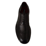 Scarpe Oxford formalia Dolce & Gabbana brogue con punta ad ala in pelle nera