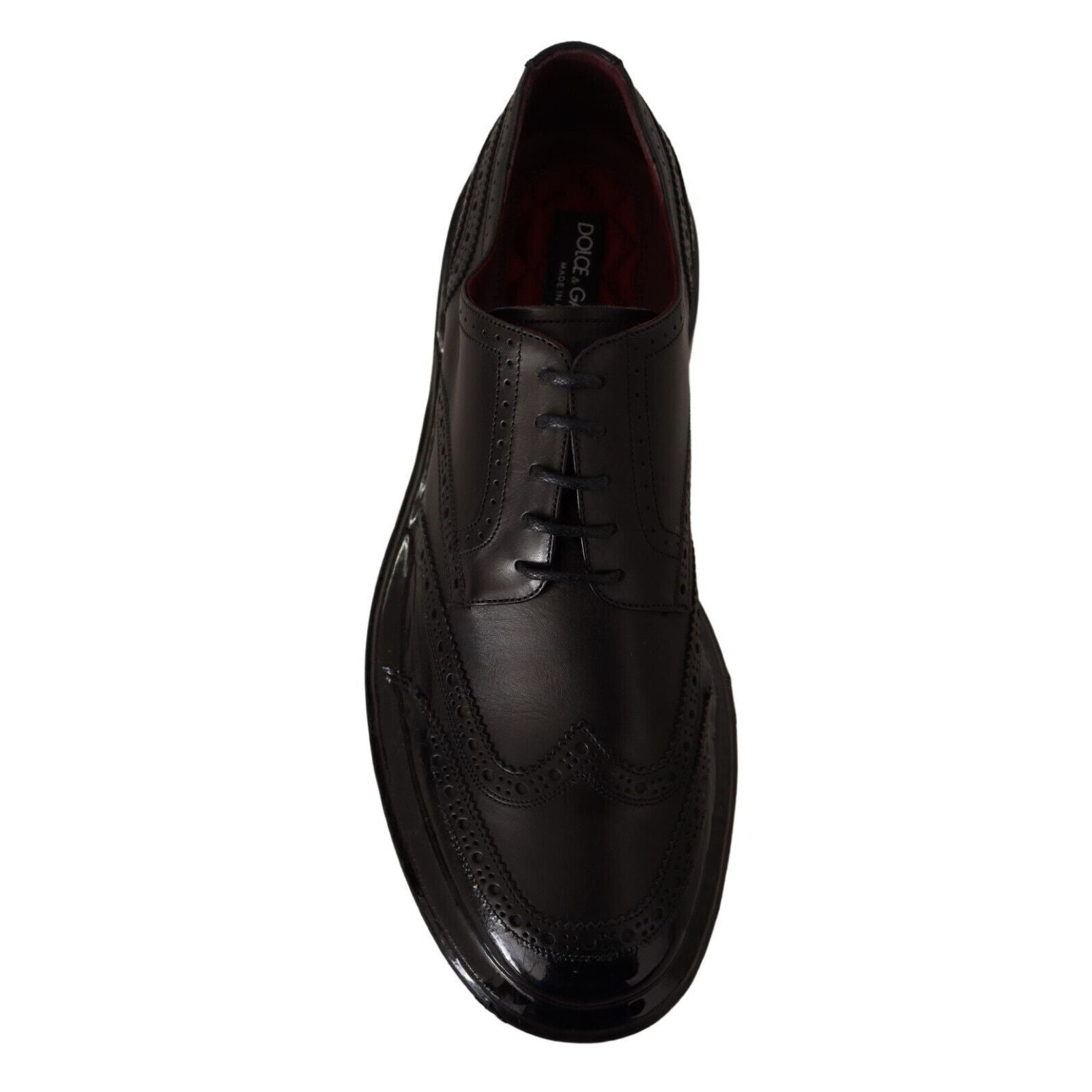 Scarpe Oxford formalia Dolce & Gabbana brogue con punta ad ala in pelle nera