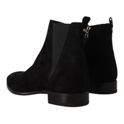 Dolce & Gabbana Black Suede Chelsea Boots