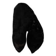 Dolce & Gabbana Bottines en dentelle Taormina noires extensibles