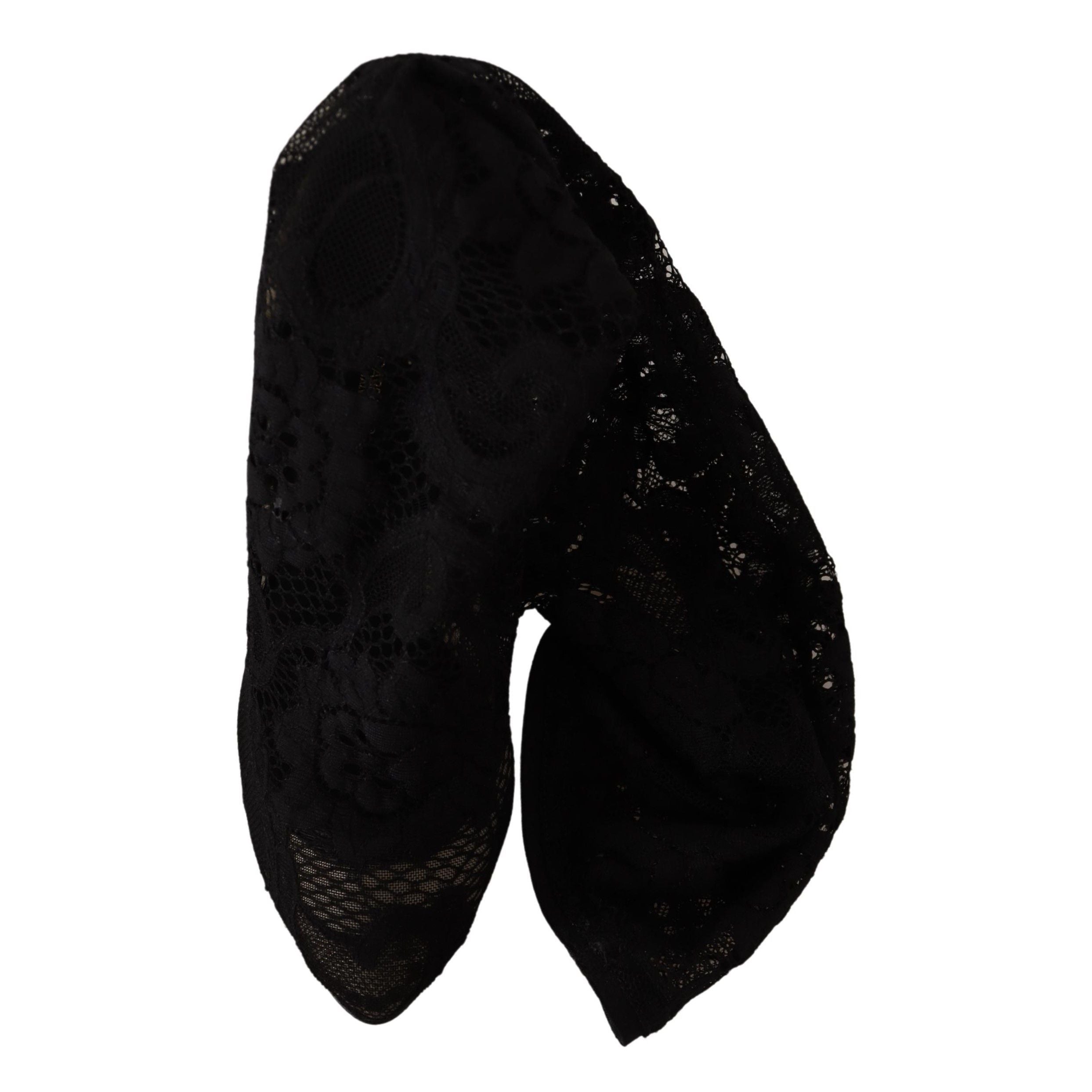 Dolce & Gabbana Bottines en dentelle Taormina noires extensibles