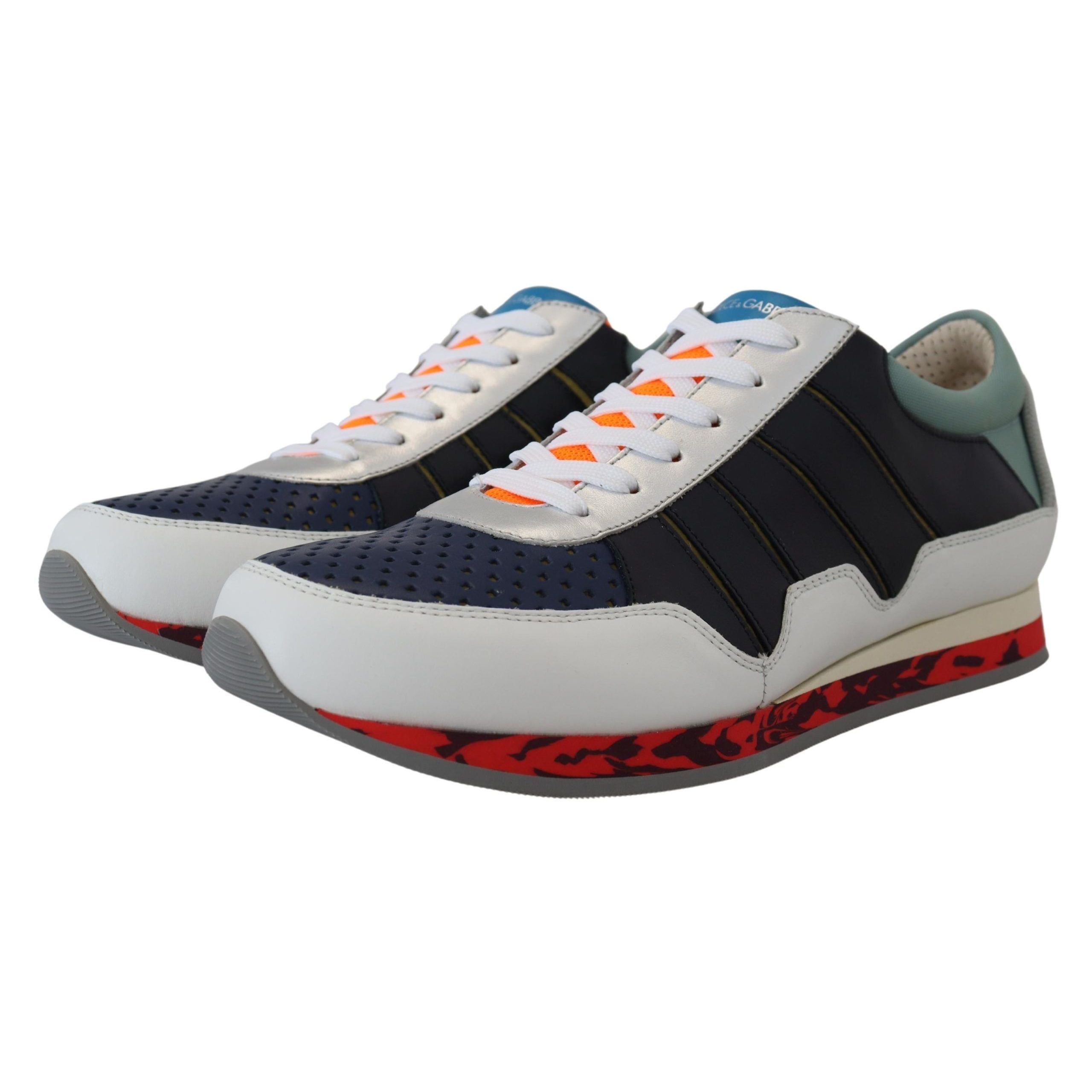 Baskets basses de sport en cuir multicolore Dolce & Gabbana