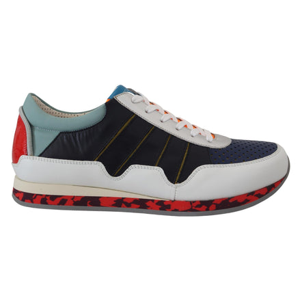 Baskets basses de sport en cuir multicolore Dolce & Gabbana