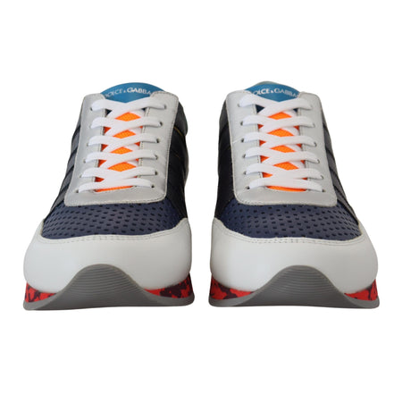 Baskets basses de sport en cuir multicolore Dolce & Gabbana