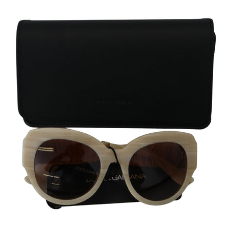 Occhiali da sole Dolce & Gabbana DG4294 con montatura intera in acetato beige e lenti marroni