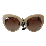 Occhiali da sole Dolce & Gabbana DG4294 con montatura intera in acetato beige e lenti marroni