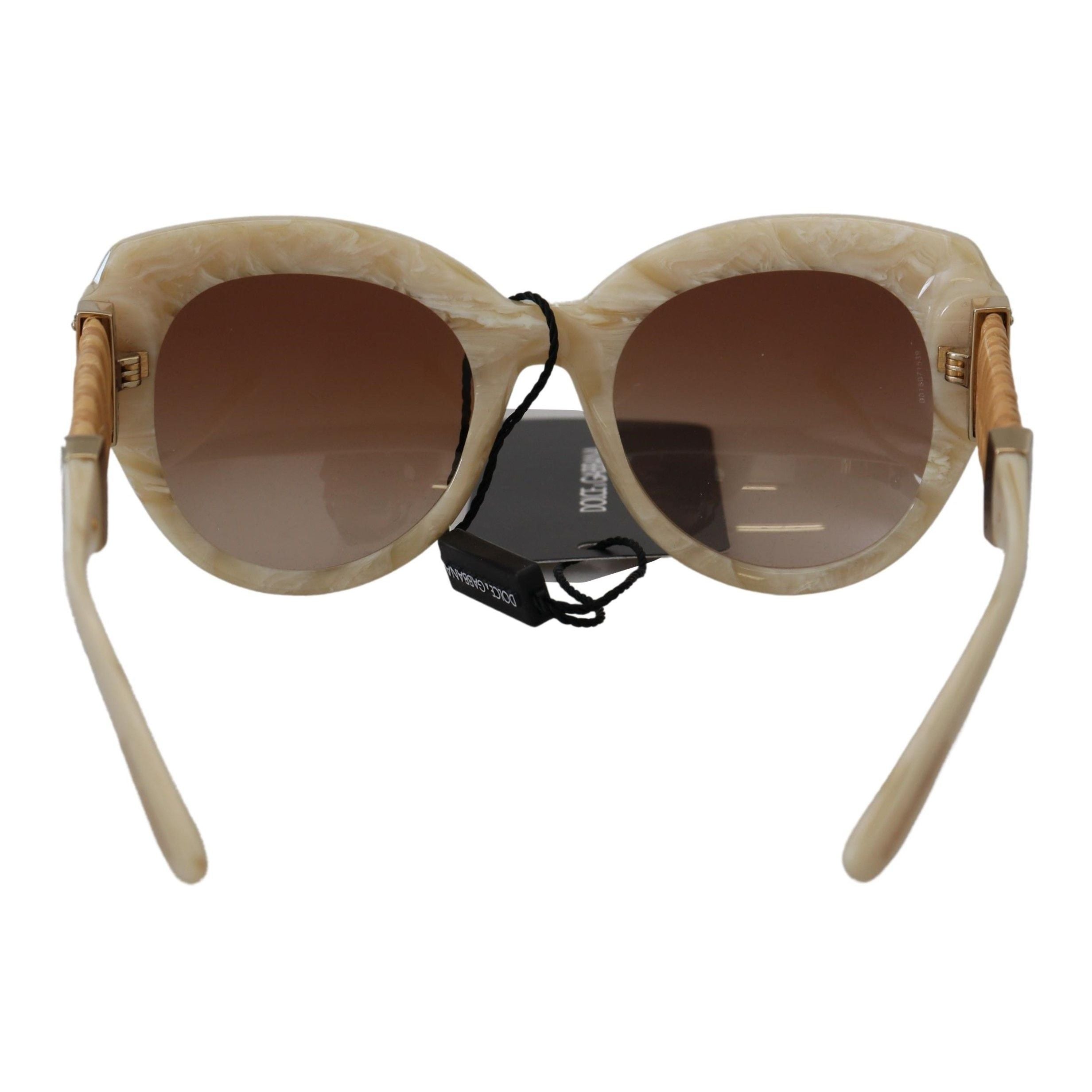Occhiali da sole Dolce & Gabbana DG4294 con montatura intera in acetato beige e lenti marroni