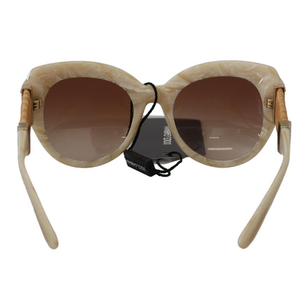 Occhiali da sole Dolce & Gabbana DG4294 con montatura intera in acetato beige e lenti marroni