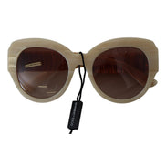 Occhiali da sole Dolce & Gabbana DG4294 con montatura intera in acetato beige e lenti marroni
