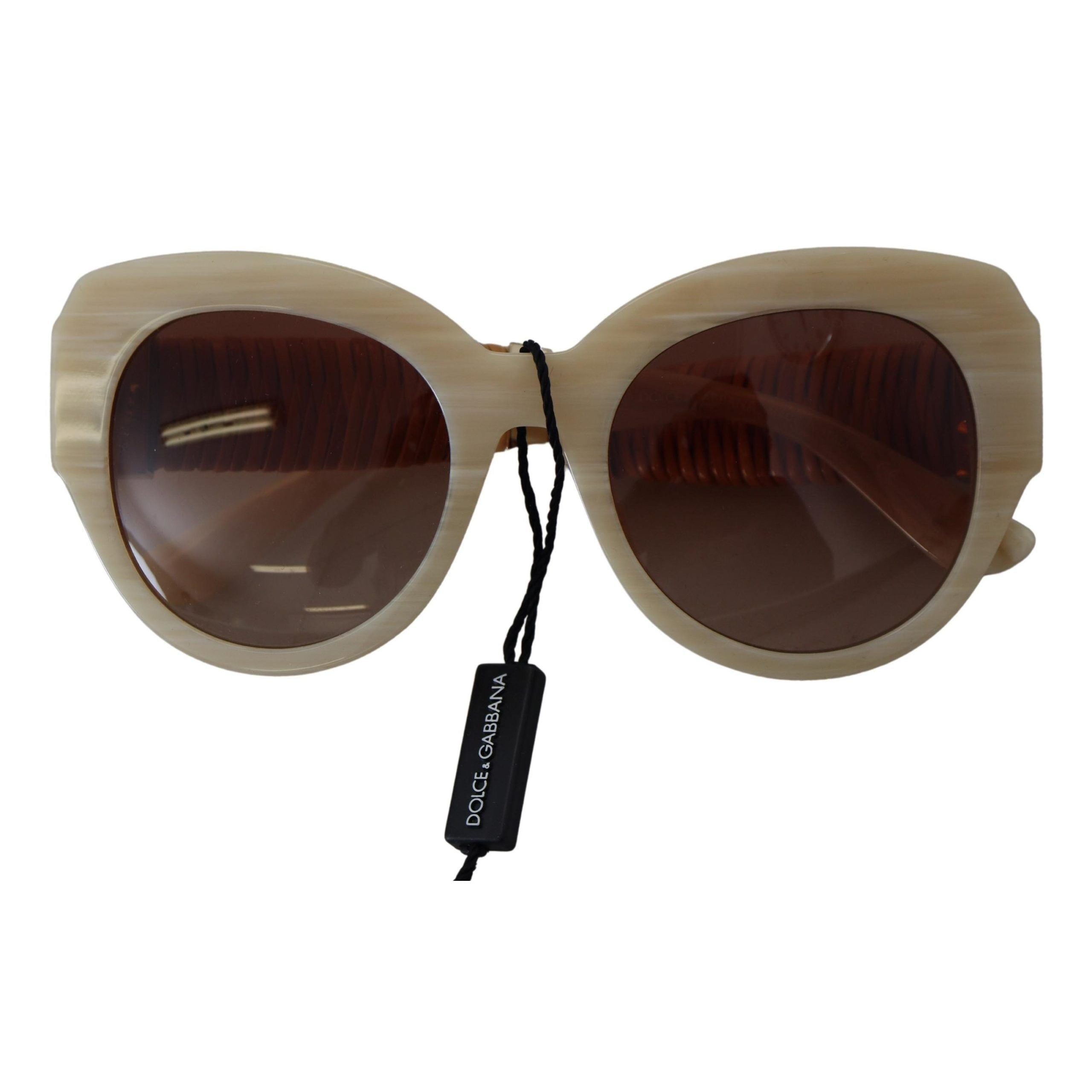 Occhiali da sole Dolce & Gabbana DG4294 con montatura intera in acetato beige e lenti marroni