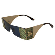 Lunettes de soleil Dolce & Gabbana DG2263 rectangulaires en métal doré
