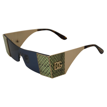 Lunettes de soleil Dolce & Gabbana DG2263 rectangulaires en métal doré