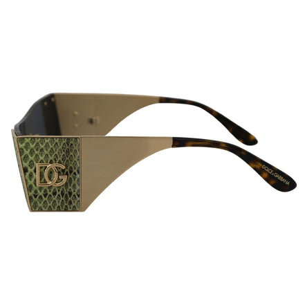 Lunettes de soleil Dolce & Gabbana DG2263 rectangulaires en métal doré