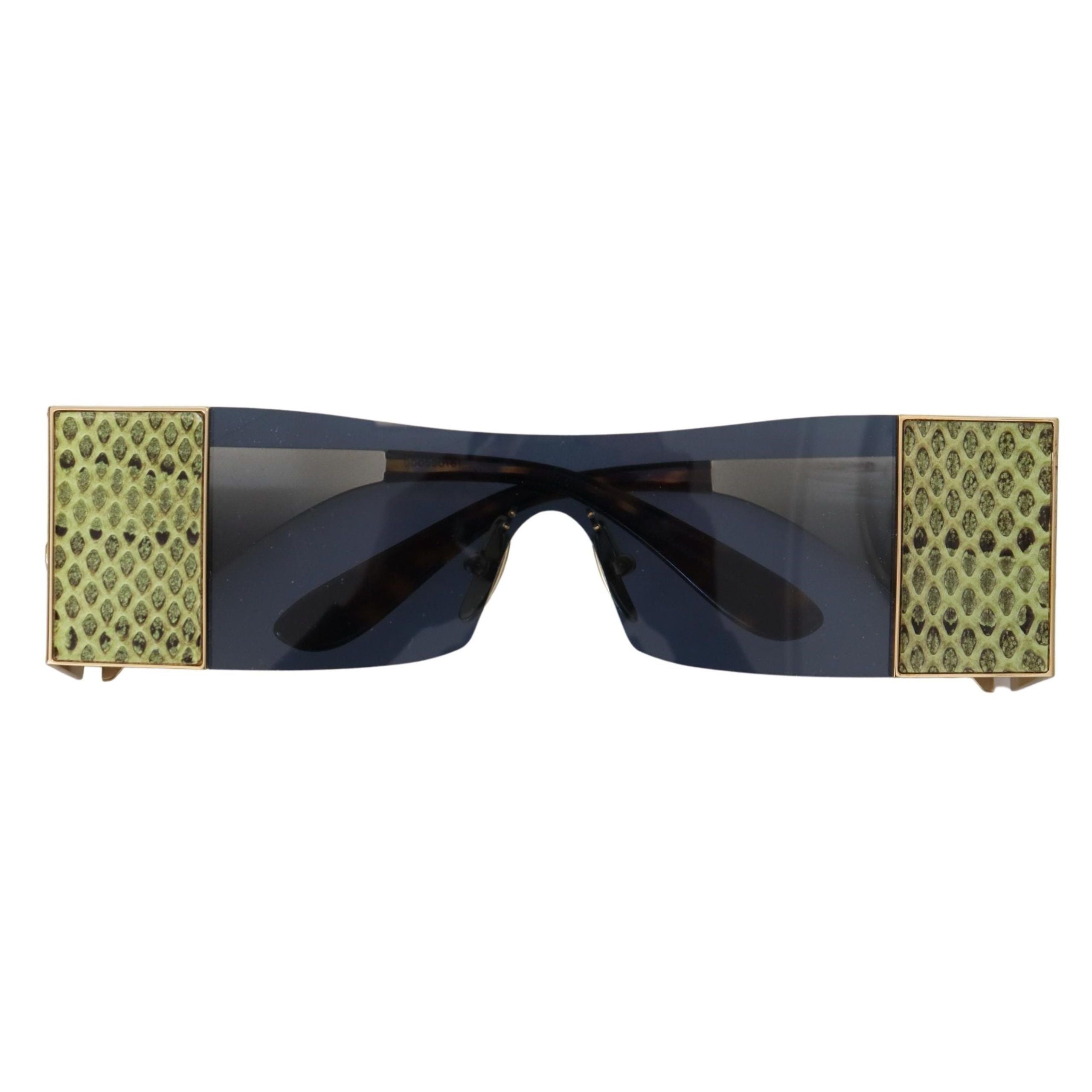 Lunettes de soleil Dolce & Gabbana DG2263 rectangulaires en métal doré