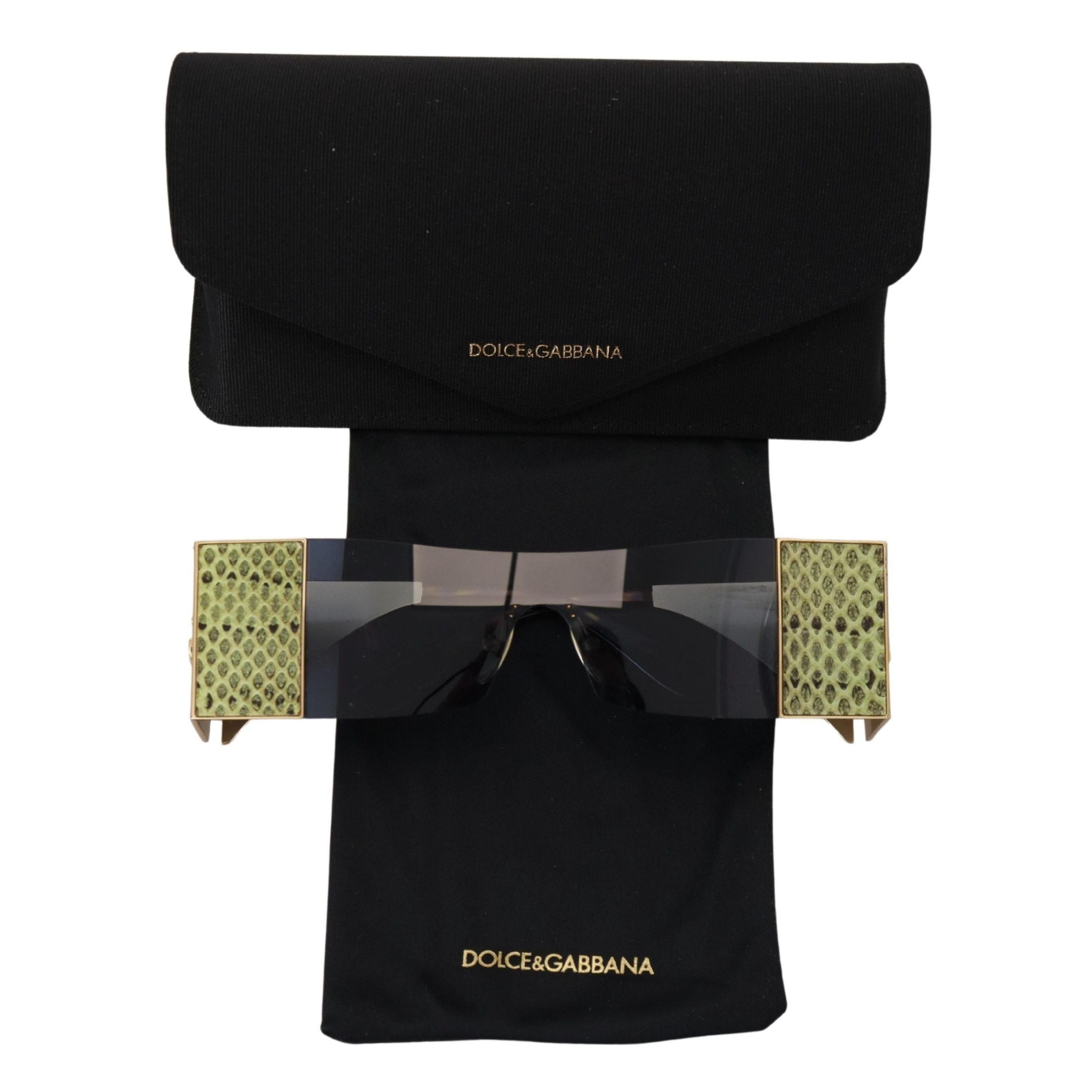 Lunettes de soleil Dolce & Gabbana DG2263 rectangulaires en métal doré