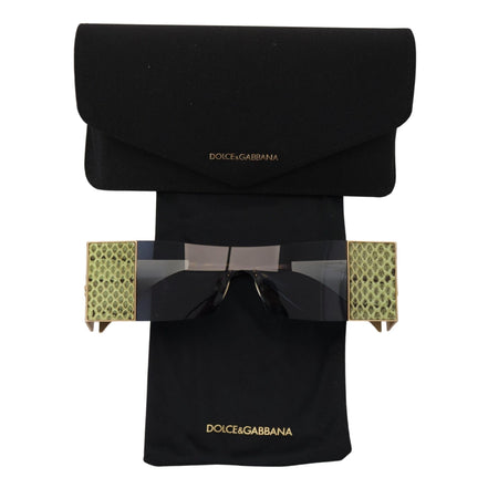 Lunettes de soleil Dolce & Gabbana DG2263 rectangulaires en métal doré