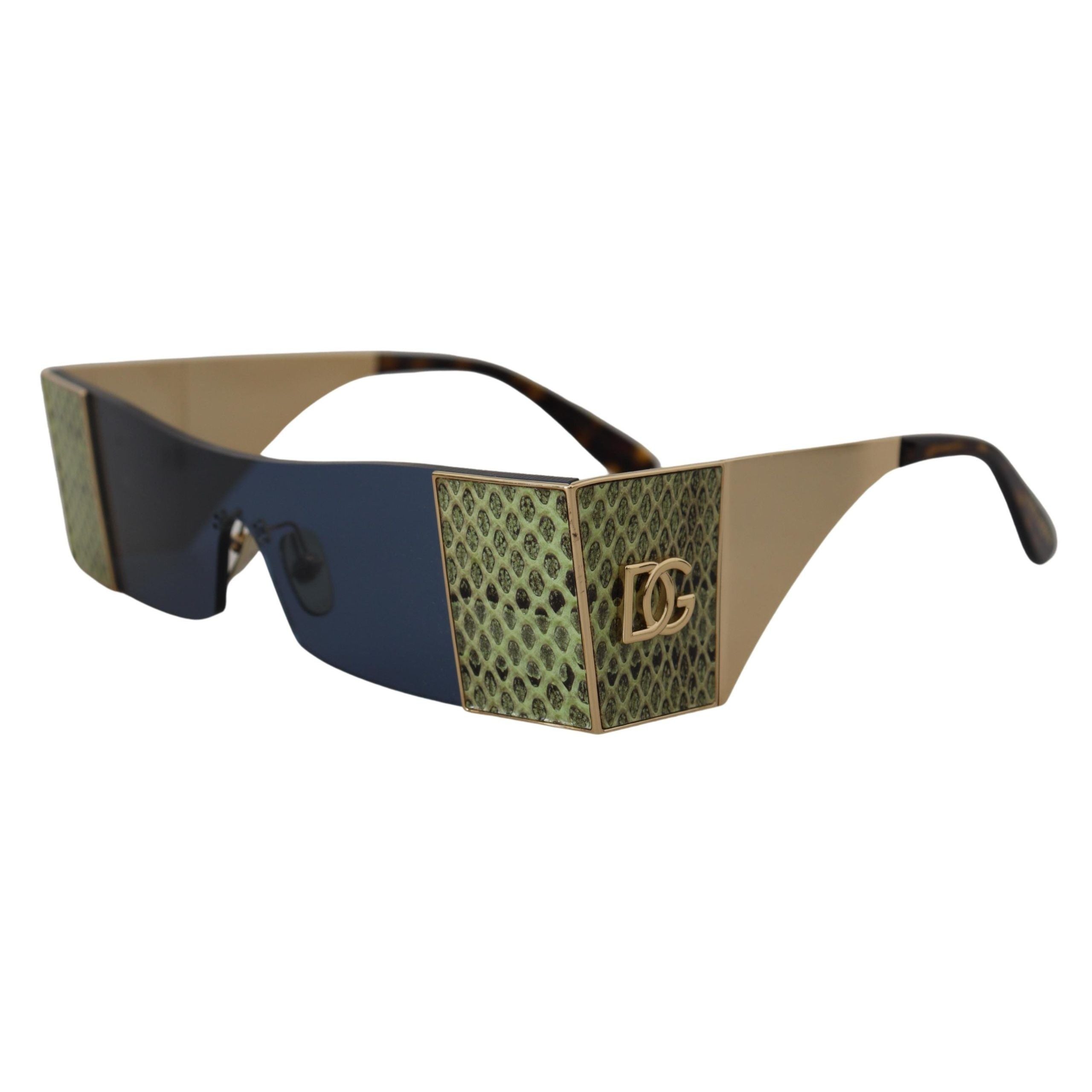 Lunettes de soleil Dolce & Gabbana DG2263 rectangulaires en métal doré