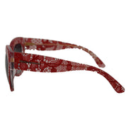 Lunettes de soleil rectangulaires Dolce & Gabbana en acétate et dentelle rouge DG4231F