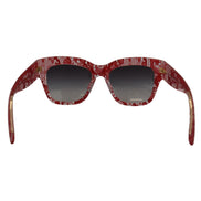 Lunettes de soleil rectangulaires Dolce & Gabbana en acétate et dentelle rouge DG4231F