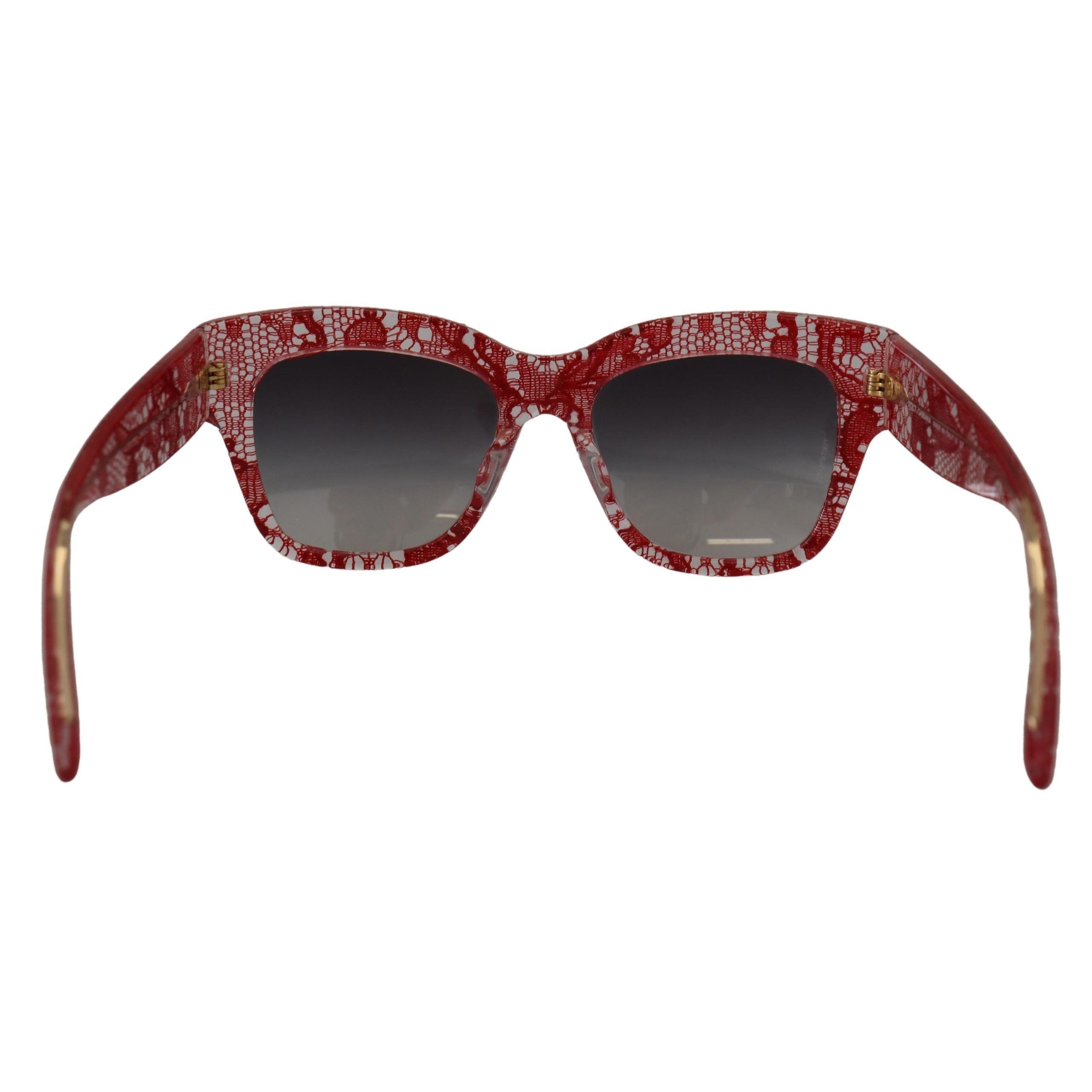 Lunettes de soleil rectangulaires Dolce & Gabbana en acétate et dentelle rouge DG4231F