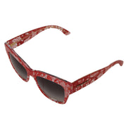 Lunettes de soleil rectangulaires Dolce & Gabbana en acétate et dentelle rouge DG4231F