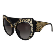 Occhiali da sole Dolce & Gabbana DG4326 polarizzati con paillettes nere e oro a farfalla